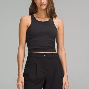 Lululemon cropped Black Ribbed Tank Top